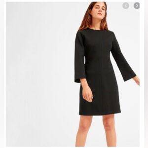 Everlane Long Sleeve Shift Dress in Black in size 4